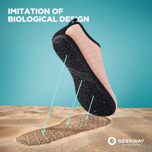 Vista 2 de Seekway - Zapatos de agua para hombres o mujeres adultos, tipo calcetín, de secado rápido, sensación de pie descalzo, ideales para la playa, nadar