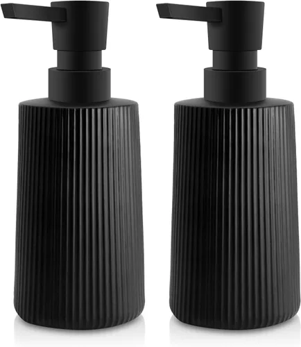 Vista 7 de Dispensador de Jabón de Vidrio para Baño, Dispensador de Jabón de 250ml/8.5oz para Cocina con Bomba, Dispensador de Jabón de Mano Estilo Rayas