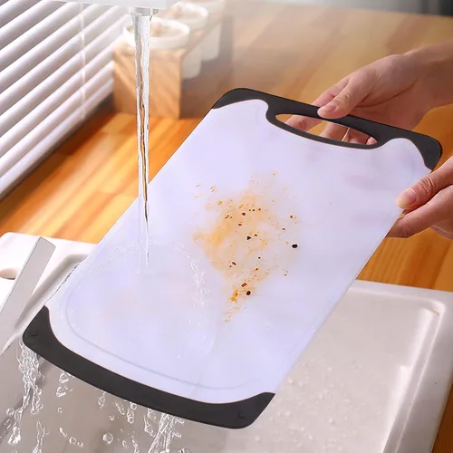 Vista 5 de Tabla de Cortar de Plástico de Alta Densidad con Mango Integrado - Fácil de Limpiar, Tabla de Cortar Antideslizante para Cocina - Tabla de Cortar
