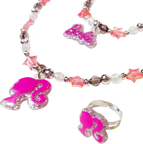 Vista 2 de LUV HER Conjunto de Joyas para Niñas – Conjunto de Caja de Joyas de Juguete de 3 Piezas para Vestirse con Collar de Cuentas, Pulsera y Anillo