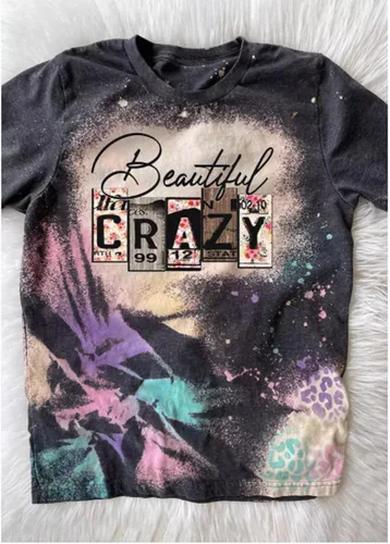 Vista 2 de Hermosa camiseta blanqueada de leopardo loco para mujer, camiseta de música country occidental con gráficos vintage, camiseta de concierto de país