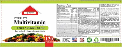 Vista 5 de 120 cápsulas líquidas multivitamínicas de frutas y verduras, multivitaminas cargadas, suplementos, múltiples vitaminas tienen muchos antioxidantes