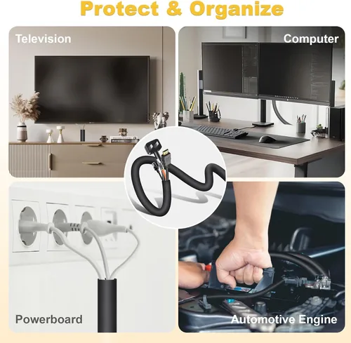 Vista 2 de Protectores de cable contra mascotas que no mastican, protectores de alambre de 1/2 pulgada y 10 pies para mascotas, fundas de cable para mascotas