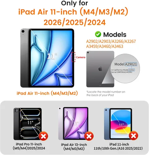Vista 2 de PandaShield Paquete de 2 protectores de pantalla de privacidad de fácil instalación para iPad Air [11 pulgadas] M4/M3/M2 (2026/2025/2024)