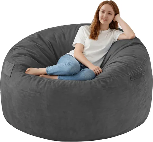 Vista 72 de Silla de Puf de 2 pies, Sillas de Puf Cómodas con Relleno de Espuma Viscoelástica, Sofá de Puf Esponjoso con Cubierta de Terciopelo Holandés, Sillas