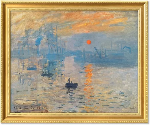 Vista 132 de IPIC - Reproducción artística de los lirios de agua de Claude Monet 1906, impresiones giclée coinciden con el marco dorado clásico, arte de pared