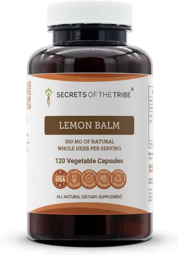 Vista 5 de Secrets of the Tribe Bálsamo de Limón 60 Cápsulas, 1000 mg, Bálsamo de Limón (Melissa officinalis) Hoja Seca (60 Cápsulas)