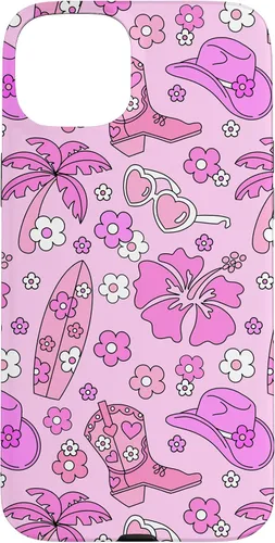 Vista 9 de iPhone 16 Coastal Cowgirl Estética Rosa Cowgirl Hat Cowboy Boots Boho Case