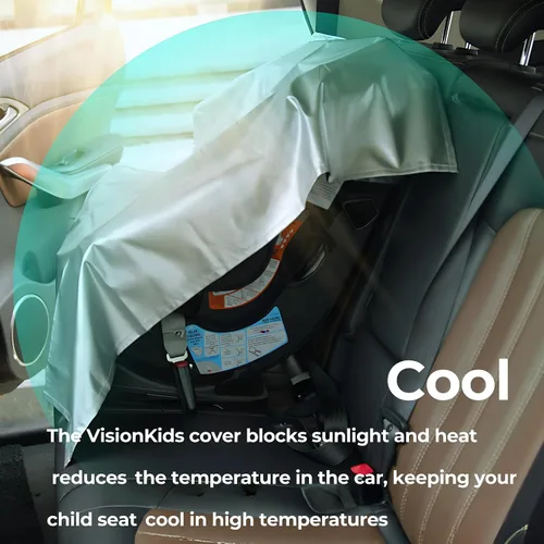 Vista 2 de Funda de parasol para asiento de automóvil para bebé con bolsa de almacenamiento gratuita incluida, protector de calor para asiento de automóvil