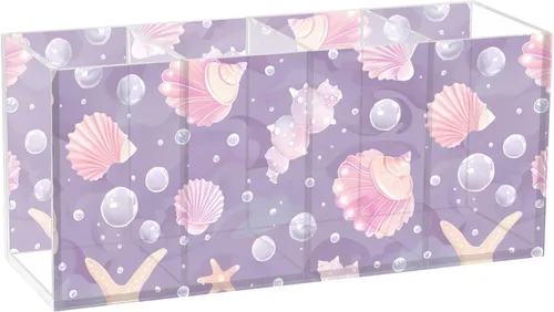 Vista 14 de Soporte para lápices de líneas abstractas para escritorio, soportes decorativos para bolígrafos, 4 compartimentos, soporte para brochas