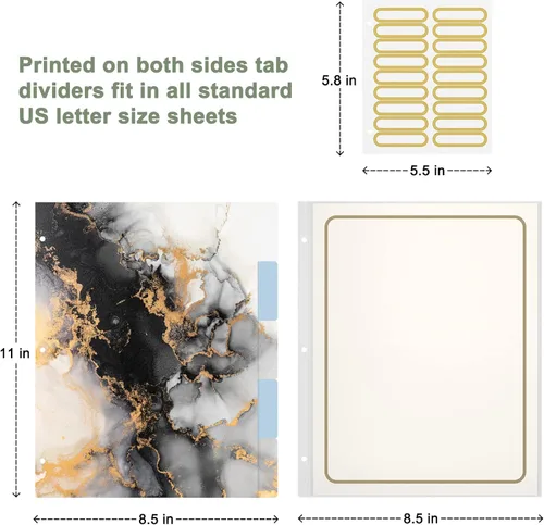 Vista 4 de Rouidr Carpeta de 3 anillos con portapapeles, 1 pulgada, 8.5 x 11 pulgadas, tamaño carta, carpetas organizadoras con pestañas divisorias y fundas