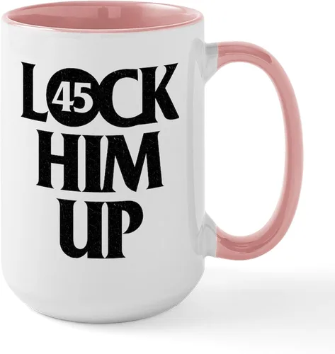Vista 5 de CafePress Lock Him Up - Taza de café de cerámica de 15 oz (15.0 fl oz)
