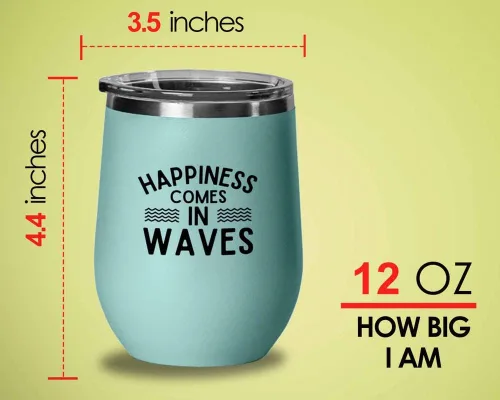 Vista 4 de Surfing Teal Edition Wine Tumbler 12oz - Comes in waves - Surfing Enthusiast Gifts Water Sport Surfboard Athletics Hobby Beach Sea Windsurf Wave