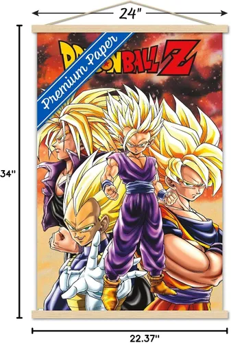 Vista 7 de Dragon Ball Z - Póster de pared con marco magnético de Saiyans