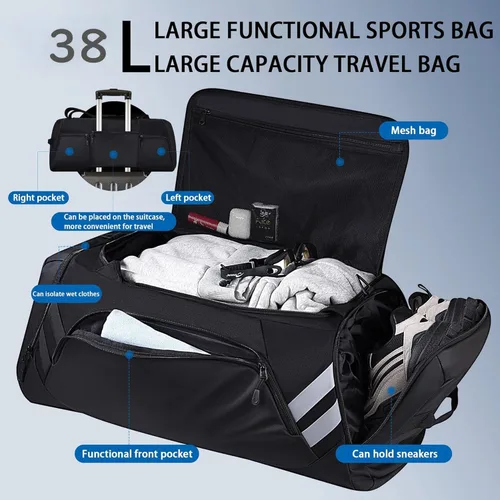Vista 3 de WOLFILIST Bolsas de gimnasio para hombres y mujeres - Bolsa de lona