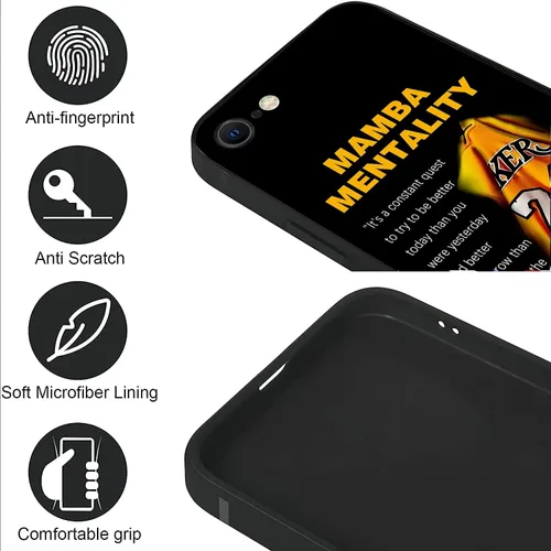 Vista 3 de Funda para iPhone 7/8/SE con diseño clásico de leyenda de baloncesto, compatible con iPhone 7/8/SE de 4.7 pulgadas, funda protectora de silicona