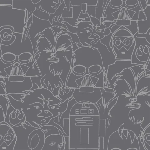 Vista 2 de RoomMates RoomMates, RMK12453PL - Papel pintado de Star Wars Saga Line Sketches
