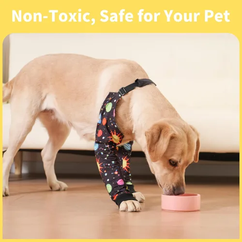 Vista 4 de LovinPet Protector de Codo para Perro Manga de Codo Anti-Lamido, Ajustable, Cómodo y Duradero Protector de Pata Delantera para Perros Medianos a