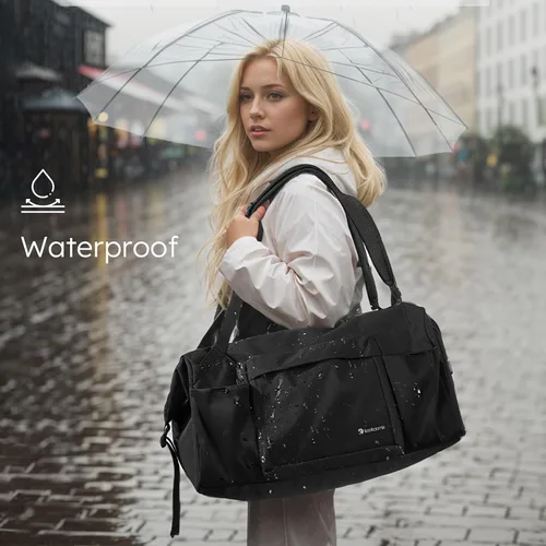 Vista 5 de Bolsa de gimnasio para hombre con compartimento para zapatos y bolsillo húmedo, bolsa de lona convertible y mochila de gimnasio, bolsas deportivas