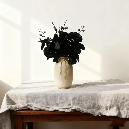 Vista 3 de Juego de 5 orquídeas artificiales artificiales de tacto real, orquídea de mariposa, orquídea bailarina de seda para boda, hogar, centro de mesa Negro