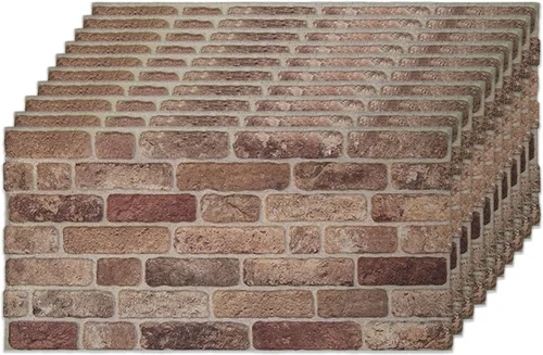 Vista 10 de IZODEKOR Paneles de pared 3D con efecto ladrillo, revestimiento, aspecto de piedra, revestimiento de espuma de poliestireno para sala de estar