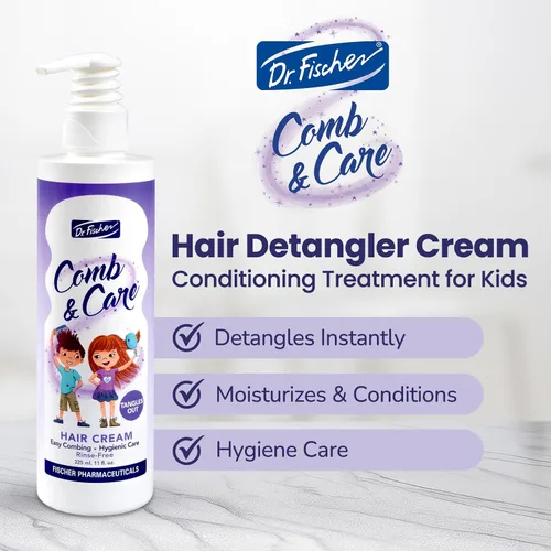 Vista 3 de Dr. Fischer Desenredante para el cabello, crema sin enjuague para niños, rico en aceite de romero y vitamina B5. Para un cabello fácil de peinar, 22