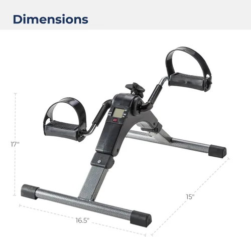 Vista 7 de Drive Medical Pedal para ejercicio plegable de lujo con pantalla electrónica, negro Modelo # RTL10273
