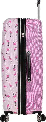 Vista 6 de Betsey Johnson Maleta rígida de equipaje de 3 piezas con ruedas giratorias 20 pulgadas 26 pulgadas 30 pulgadas talla única puntal flamenco Puntal