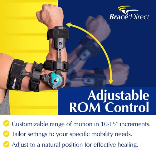 Vista 4 de L3761 - Codera con bisagras, inmovilizador de brazo y estabilizador Elbow support brace that aids post-op recovery & tendon repair, with an
