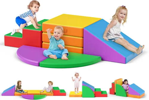 Vista 10 de Lischwert Bloques de escalada de espuma para niños pequeños de 1 a 3 años, juego suave de 4 piezas con juguetes de exploración para gatear, bloques