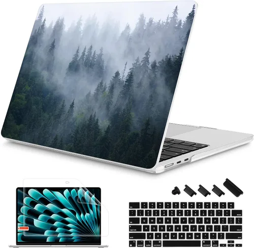 Vista 38 de Mektron Diseñada para MacBook Air 2025/2024/2023 de 15 PULGADAS M4 A3241 /M3 A3114 /M2 A2941, Carcasa de Cubierta Rígida de Plástico Impreso