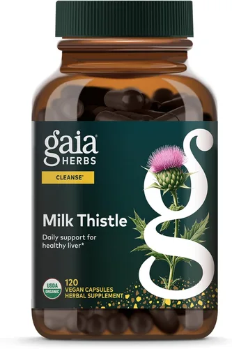 Vista 10 de Gaia Herbs Cardo mariano, 60 cápsulas veganas, 20 porciones