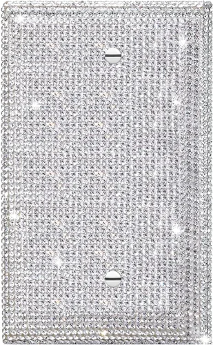 Vista 22 de Diamantes de imitación rosa brillante, placa decorativa para interruptor de luz de palanca simple, placa de cubierta decorativa, cubierta