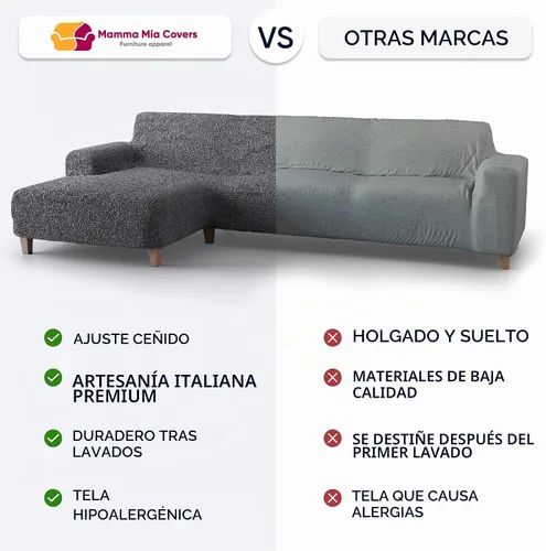 Vista 3 de PAULATO BY GA.I.CO. Funda de sofá modular, funda para sofá con diván en forma de L, fundas lavables para sofá esquinero, funda elástica de ajuste