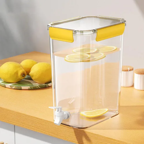 Vista 9 de Homoyoyo Dispensador de bebidas con espita para nevera, dispensador de bebidas de plástico, jarra de agua fría, contenedor de detergente para jugo
