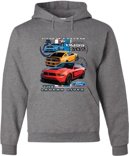 Vista 9 de Ford Mustang The Legend Lives Sudadera con capucha Muscle Performance Negro