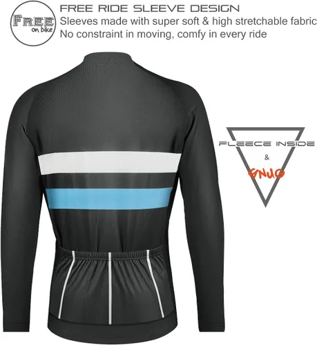 Vista 2 de CEROTIPOLARSnugFitCyclingBikeJerseysFleeced,FallWinterLongSleeveBicycleJackets