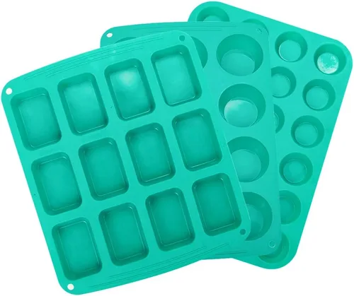 Vista 6 de Webake Juego de 4 moldes de silicona para tartas para magdalenas, cupcakes, tarta brownie, diferentes moldes para hornear