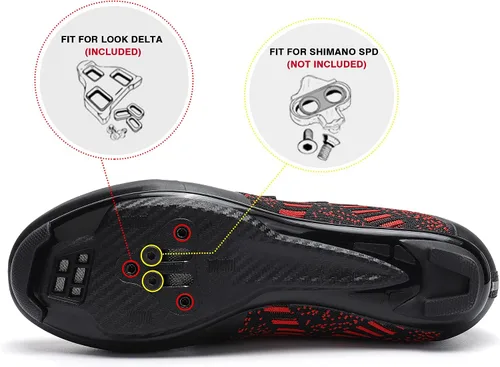 Vista 4 de Zapatos de ciclismo unisex para bicicleta de carretera, compatibles con Peloton Shimano SPD, zapatos de ciclismo para hombres y mujeres, 3 correas