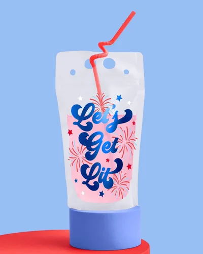 Vista 4 de xo, Fetti Bolsas de bebidas para fiestas del 4 de julio, 16 unidades, recuerdos de fiesta de Estados Unidos, suministros de fiesta de bandera