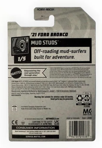 Vista 2 de Hot Wheels Ford Bronco '21, pernos de barro 1/5