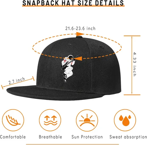 Vista 2 de Skull Skateboards Hat Flat Bill Hats for Men Snap Backpack Mens Hats and Caps Cool Snapback Baseball Cap for Boys Hip Hop