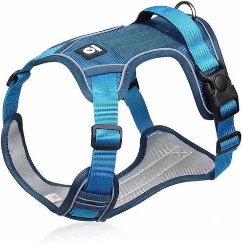 Vista 7 de Tangpan Arnés ajustable Oxford para perro, arnés de chaleco ajustable para mascotas con 2 clips para correa para perros pequeños (negro, pequeño)
