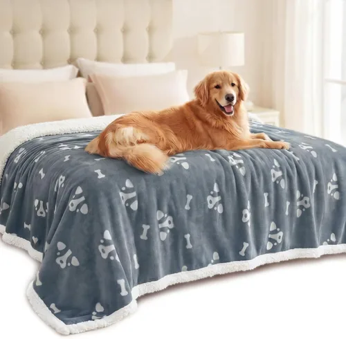 Vista 19 de Luciphia Mantas impermeables para mascotas para sofá o cama, a prueba de orina líquida, lavable, suave, esponjosa, manta reversible para perros