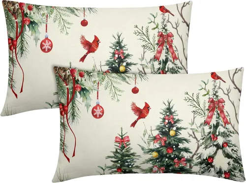 Vista 33 de Juego de 2 fundas de almohada de hojas de plantas tropicales de 20 x 20 pulgadas, juego de 2 fundas de almohada cuadradas de lino de algodón y hojas