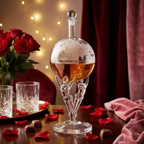 Vista 9 de Decantador de amor, decantador de cristal Romeo y Julieta para el día de San Valentín, para vino y whisky The Wine Savant – 12 pulgadas de alto