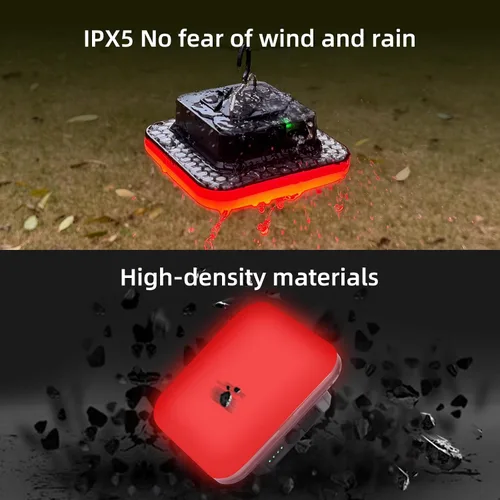 Vista 6 de Luz recargable para tienda de campaña con luz roja de 50 W, 5000 lúmenes, funciona con pilas, luces LED IPX5, impermeable, lámpara portátil
