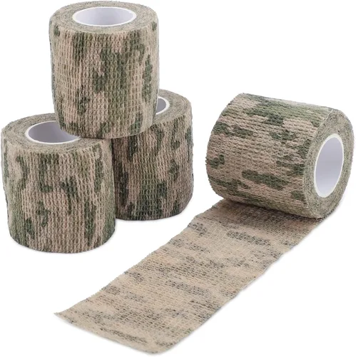 Vista 10 de DROK 4/10 Rollos de Cinta de Camuflaje Autoadhesiva, Vendaje de Camuflaje para Deportes al Aire Libre, Escalada, Camping, 2/3 Pulgadas x 4.5 Metros