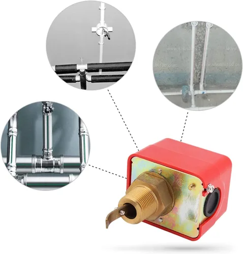 Vista 4 de PDT R3/4 HFS-20 Interruptor de flujo de agua, 15A 250V IP54 Tipo de paleta automática Controlador de flujo objetivo