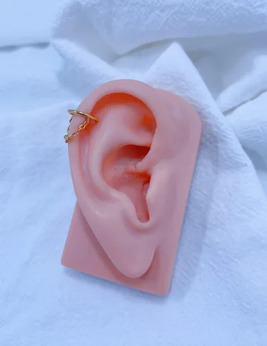 Vista 6 de FANSING Aros para cartílago de acero quirúrgico de 0.56 oz con diseños de cadenas, Sin gemas.